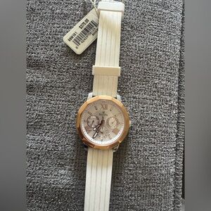Bulova Women's Elegant Rose Gold and White Watch
